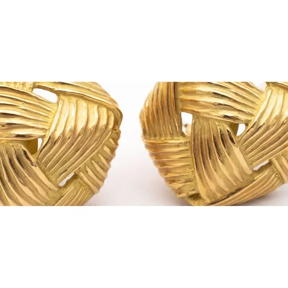 Angela Cummings 1984 Studio Textured Wrapped Earrings Solid 18Kt - Picture 4 of 9